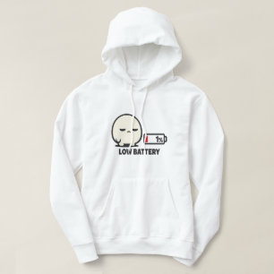 Moletom Bateria Baixa 1% - Minimalista Personagem Fofo Can
