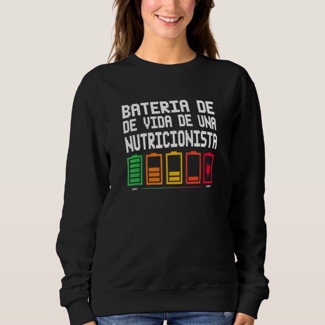 Moletom Bateria De Vida De Uma Nutricionista (Frente)
