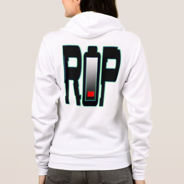 Moletom Bateria RIP Bella+Canvas-Cheio-Zip Hoodie (Verso)