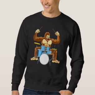 Moletom Baterista Gorilla Drum Player Kit Snare Hi-Hat Tra