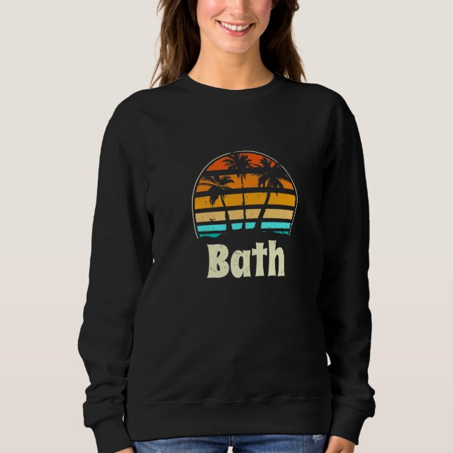 Moletom Bath Maine Beach Me Beach Bum Us Cities Summer Hol (Frente)