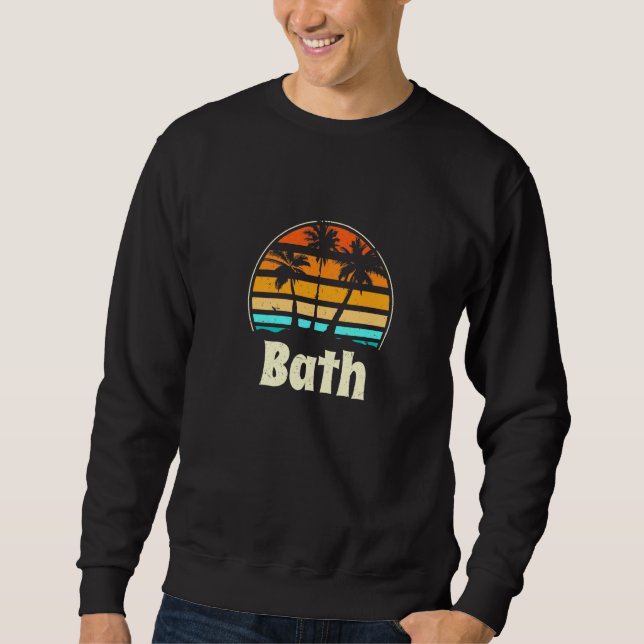 Moletom Bath Maine Beach Me Beach Bum Us Cities Summer Hol (Frente)