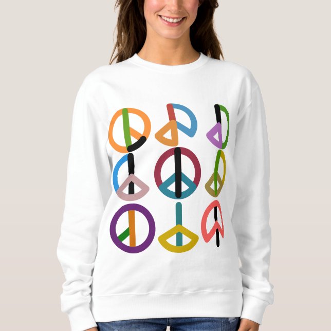 Moletom Batida da paz/camisola básica das mulheres (Frente)