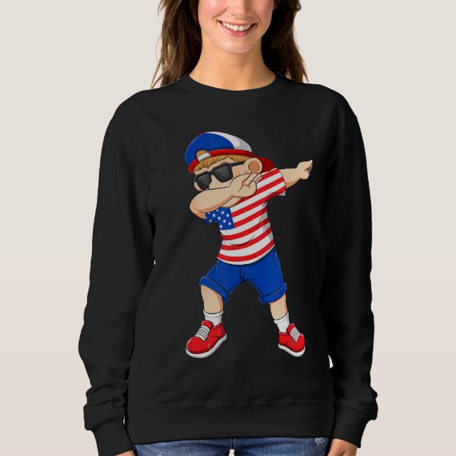 Moletom Batido Rapaz Americano Flag Kids Dab Dance (Frente)