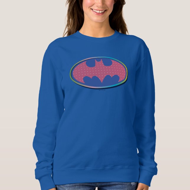 Moletom Batman | Logotipo de Bolinhas rosa (Frente)