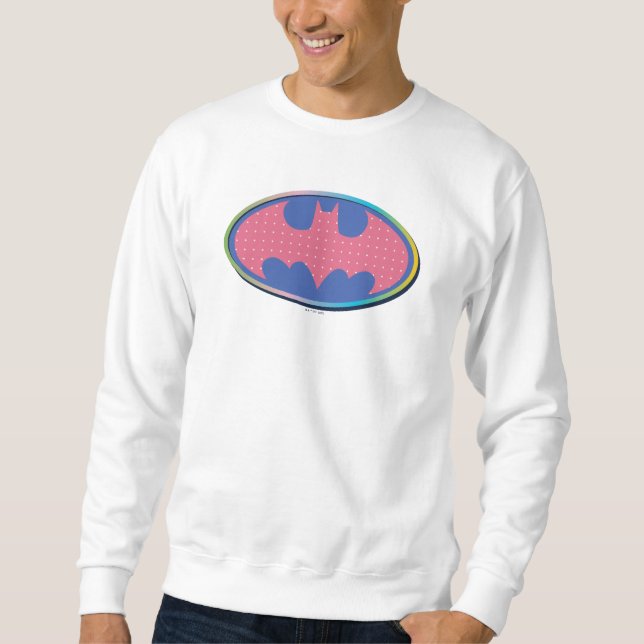 Moletom Batman | Logotipo de Bolinhas rosa (Frente)