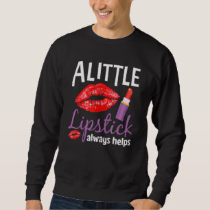 Moletom Batom Engraçado Mulheres Meninas Batom Vermelho Ma