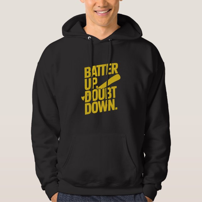 Moletom Batter Up Doubt Down Yellow Motivational Graphic (Frente)