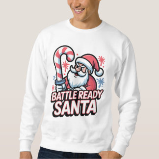 Moletom Battle Ready Santa — Candy Cane Sword Christmas