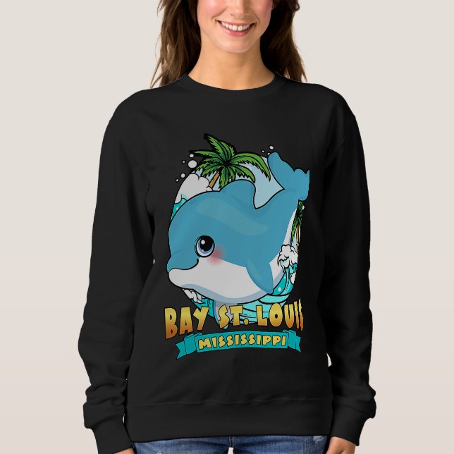 Moletom BAY ST LOUIS MISSISSIPPI Cute Baby Dolphin Beach S (Frente)