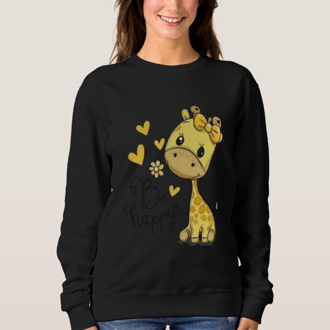 Moletom “Be Happy” “Little Sunshine Giraffe” “Happiness Ha (Frente)