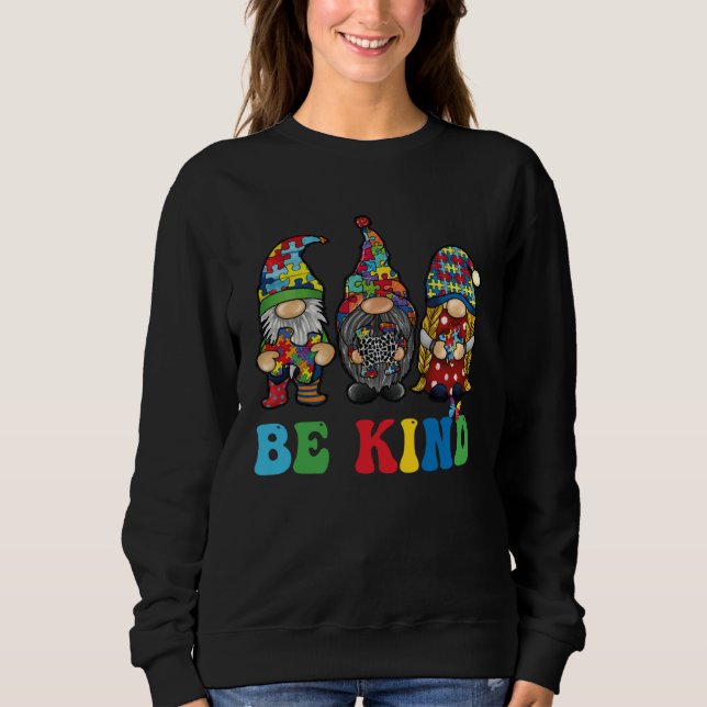 Moletom Be Kind Autism Gnomes Sunflower Autism Awareness M (Frente)