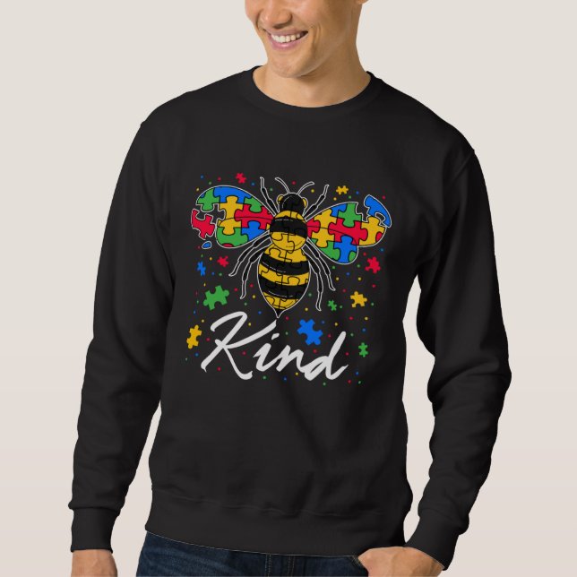 Moletom Be Kind Puzzle Bee Autism Awareness Autistic Kids  (Frente)