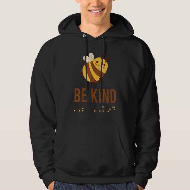 Moletom Be Kind Sign Braille Language Bee Graphic Yellow (Frente)