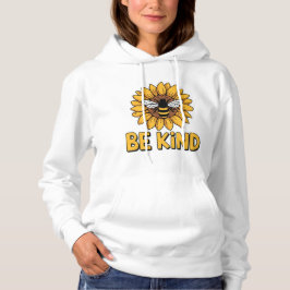 Moletom Be Kind Sunflower Bee Design Positive Kindness 