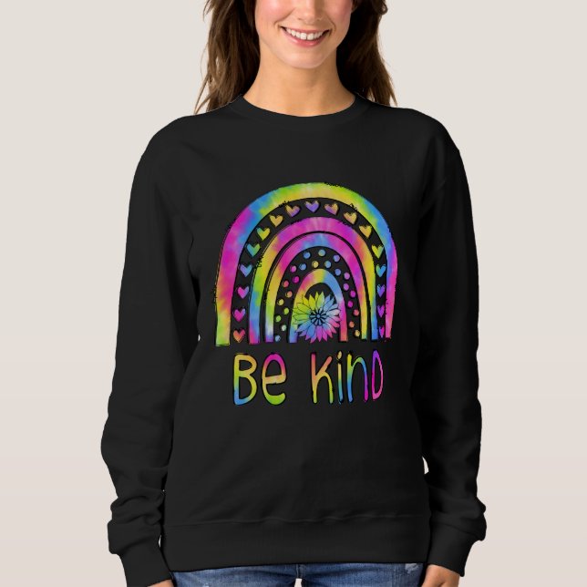 Moletom Be Kind Tie Dye Rainbow Choose Kindness Autism Awa (Frente)