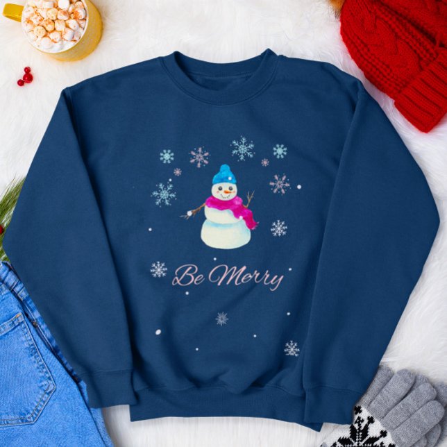 Moletom Be Merry Christmas Cute Snowman (Criador carregado)