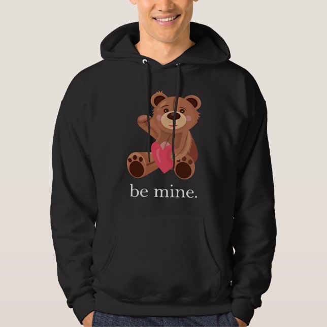 Moletom Be Mine Lovely Bear Valentine's Day Heart Love Rel (Frente)