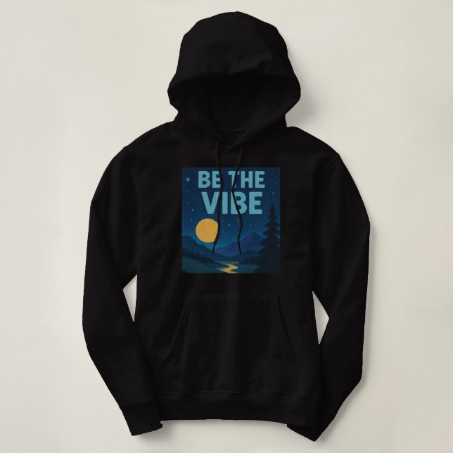 Moletom “Be The Vibe” Retro Crayon Nightscape Aesthetic (Frente do Design)