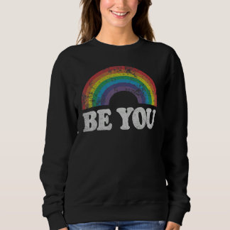 Moletom Be You Gay Pride LGBT Ally Rainbow Flag Retro Vint