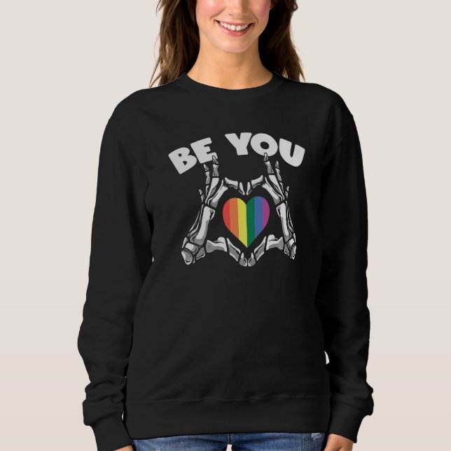 Moletom Be You LGBT Gay Hearts Rainbow Pride Gay Rights Pr (Frente)