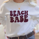 Moletom Beach Babe Burgundy Matching Bachelorette Party<br><div class="desc">Looking for the perfect bachelorette party gift? Look no further than this personalized beach bash bachelorette party crewneck sweatshirt! This sweatshirt is a great way to show your friends and family that you are celebrating with them during your special day. It features a retro bachelorette party design and the back...</div>