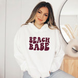 Moletom Beach Babe Burgundy Matching Bachelorette Party<br><div class="desc">Looking for the perfect gift for your soon-to-be bride? Look no further than our personalized beach babe burgundy matching bachelorette party hoodie! This stylish hoodie is perfect for any bridal shower, bachelorette party or wedding. Not only is it a fun and unique gift, but it will also help to keep...</div>