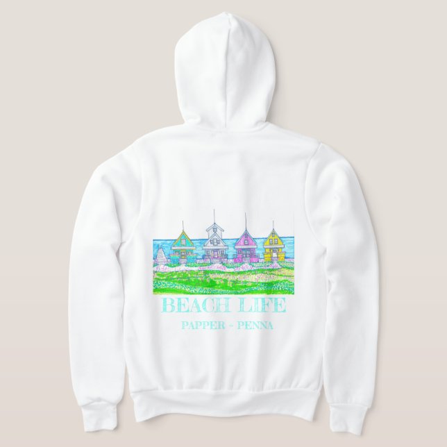 Moletom Beach Cottage Bright Zippered Hoodie (Postura das costas)