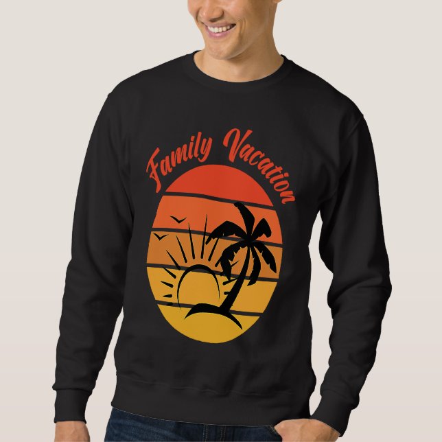 Moletom Beach Family Vacation Palms Sunset Holiday Matchin (Frente)
