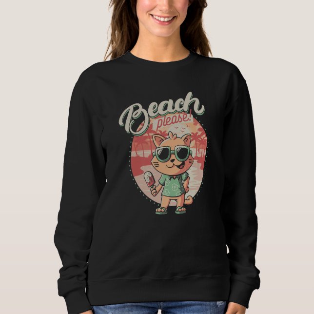 Moletom Beach Hawaiian Vacations Vibes Cat  Summer (Frente)