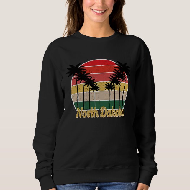 Moletom Beach Lover  Retro North Dakota  Summer Grunge (Frente)