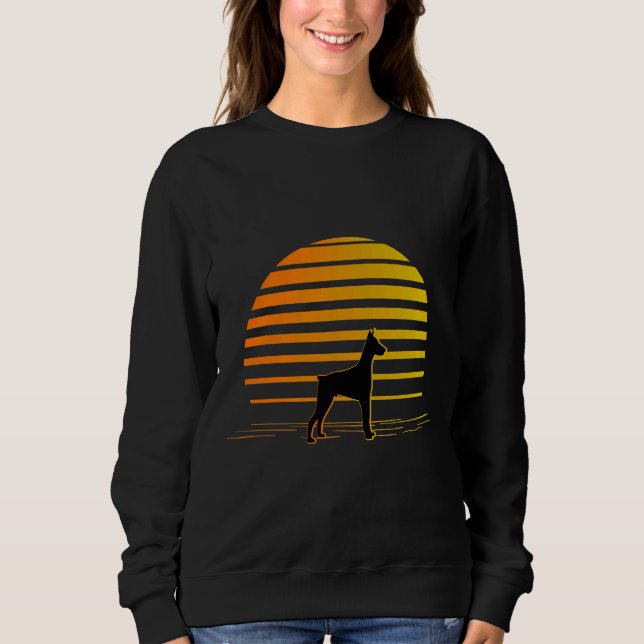 Moletom Beach Sunset E Doberman Dog (Frente)