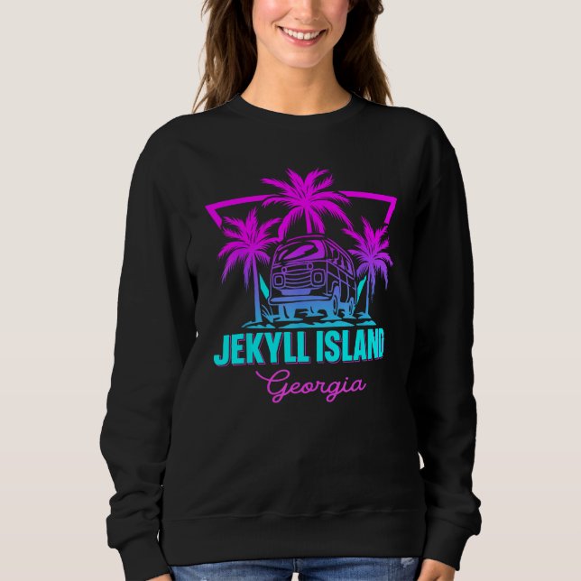 Moletom Beach Vaporwave Vacation Souvenir Jekyll Island (Frente)