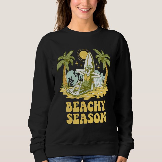 Moletom Beachy Season Beach Girlfriend Ocean Fiance Vacati (Frente)