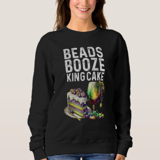 Moletom Beads Booze King Cake Mardi Gras Party Drink Crew