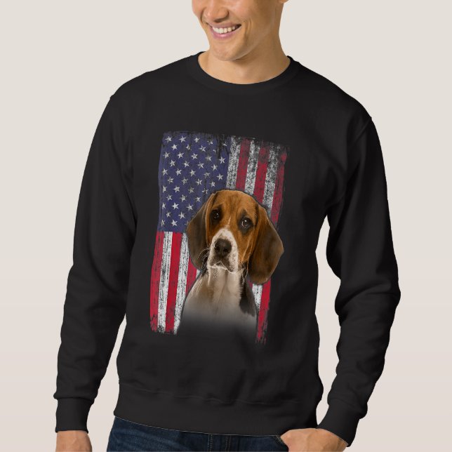 Moletom Beagle American Flag 4 De Julho Quarto Cão (Frente)