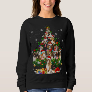 Moletom Beagle Christmas Tree Luz Engraçada Cachorro Xmas