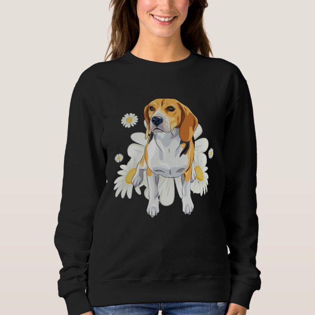 Moletom Beagle Dog Daisy Flower Floral Beagle (Frente)