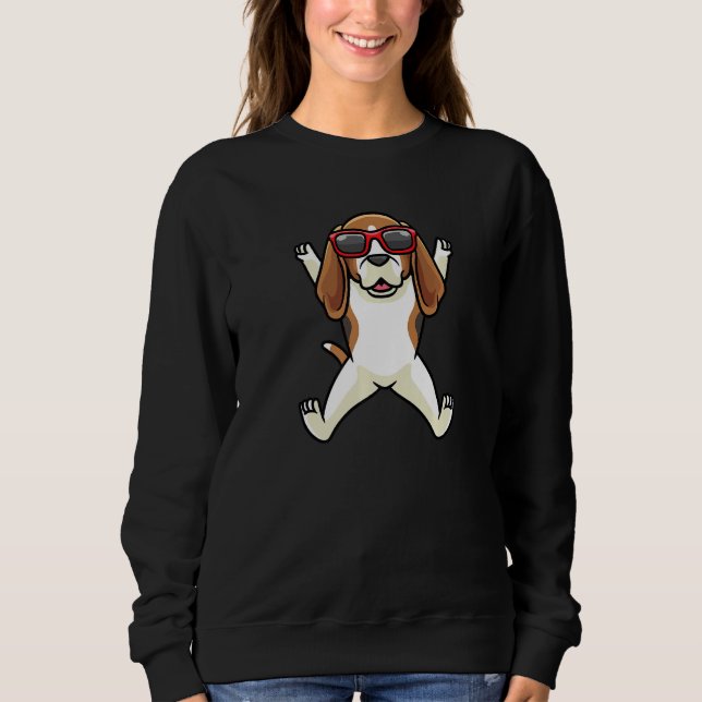 Moletom Beagle Dog English Beagle With Sunglasses Dancing  (Frente)