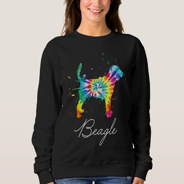 Moletom Beagle Dog Tie Dye Rainbow Dog Mãe Love r (Frente)