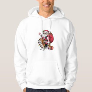 Moletom Beagle Dog Xmas Lighting Papais noeis Andando Beag