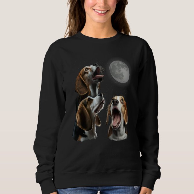 Moletom Beagle Howling At Moon for Mom & Dad (Frente)