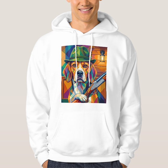 Moletom Beagle Jäger Pop Art – Moderner Jagdhund (Frente)
