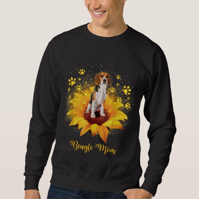 Moletom Beagle Mãe Girassol Com Dia de as mães De Cães (Frente)