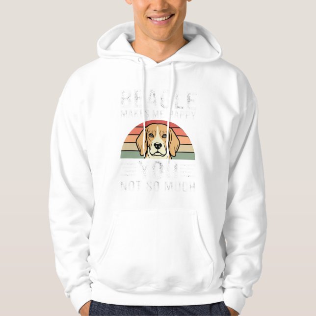 Moletom Beagle Me Faz Feliz Amante de Cachorros (Frente)