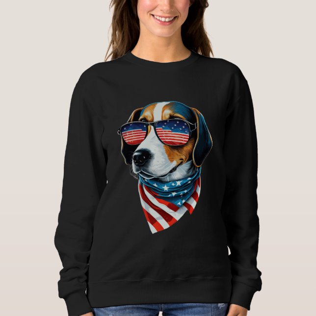 Moletom Beagle Patriotic Pup Celebrating USA (Frente)