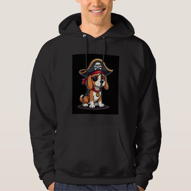 Moletom Beagle Pirate Costume Jolly Roger Flag Skull Cross (Frente)