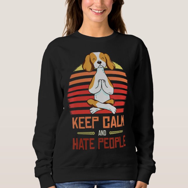 Moletom Beagle Yoga Fique Calmo (Frente)