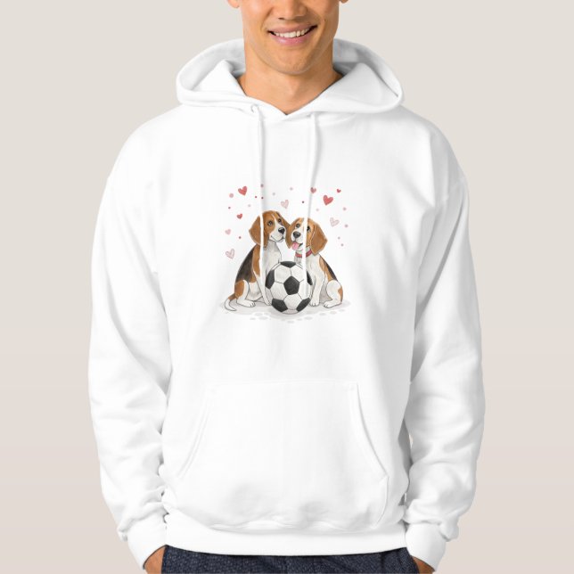 Moletom Beagles  with soccer ball for Valentine's Day (Frente)