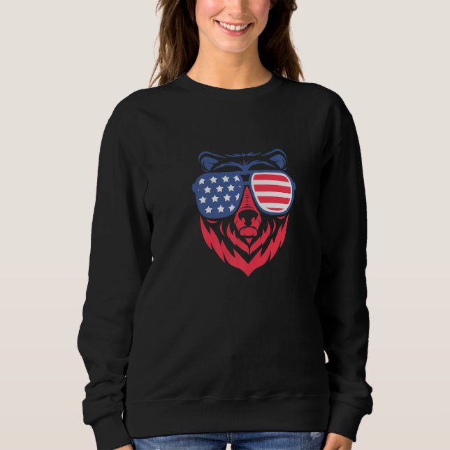Moletom Bear American Usa Flag (Frente)